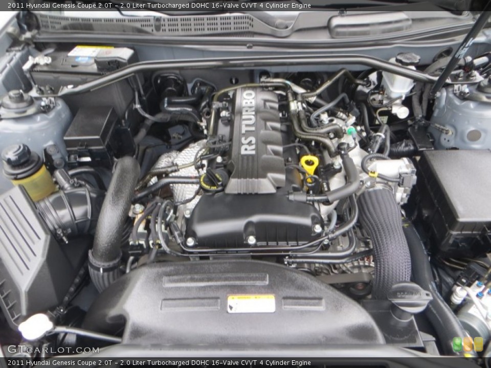 2.0 Liter Turbocharged DOHC 16-Valve CVVT 4 Cylinder 2011 Hyundai Genesis Coupe Engine