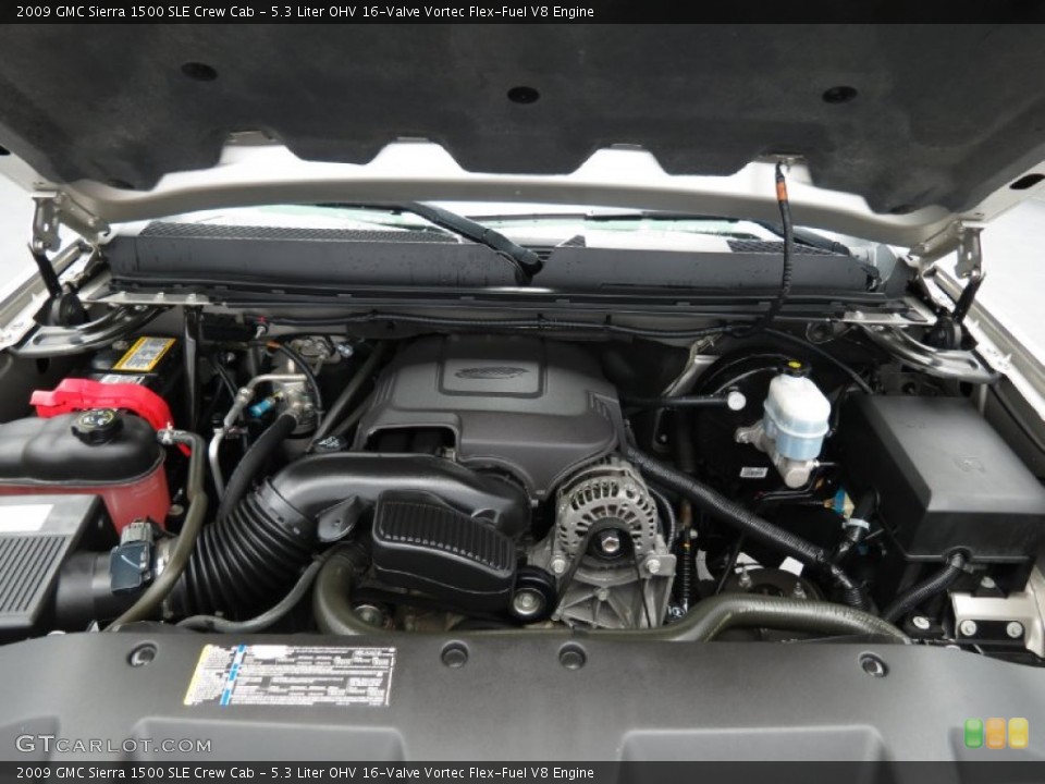 5.3 Liter OHV 16-Valve Vortec Flex-Fuel V8 2009 GMC Sierra 1500 Engine