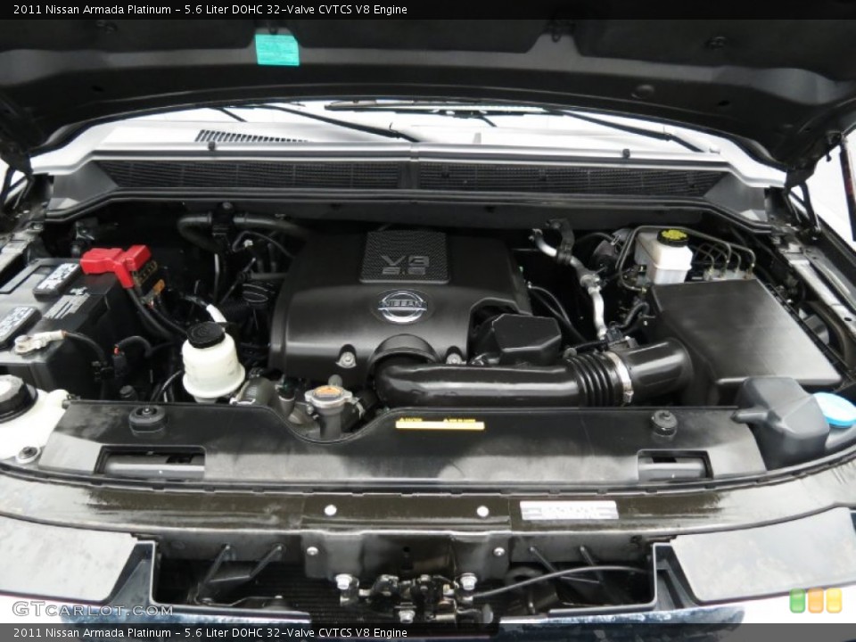 5.6 Liter DOHC 32-Valve CVTCS V8 2011 Nissan Armada Engine