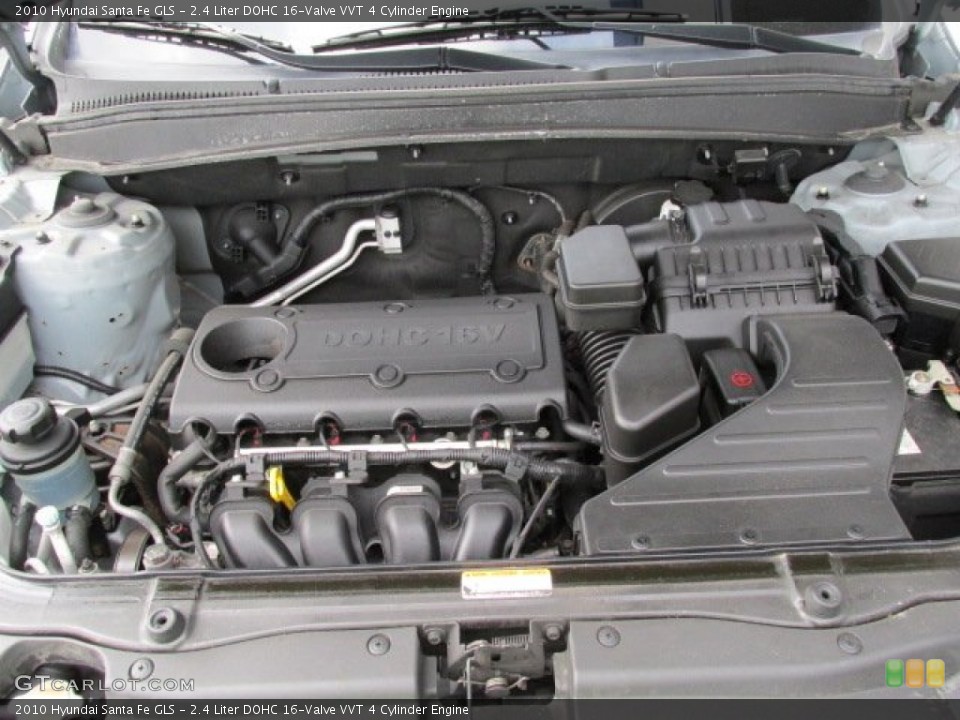 2.4 Liter DOHC 16-Valve VVT 4 Cylinder 2010 Hyundai Santa Fe Engine