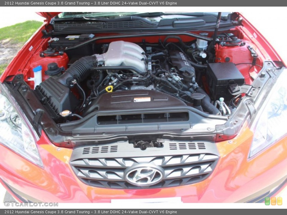 3.8 Liter DOHC 24-Valve Dual-CVVT V6 2012 Hyundai Genesis Coupe Engine