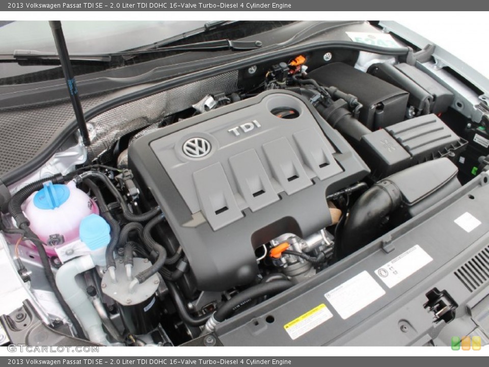 2.0 Liter TDI DOHC 16-Valve Turbo-Diesel 4 Cylinder 2013 Volkswagen Passat Engine
