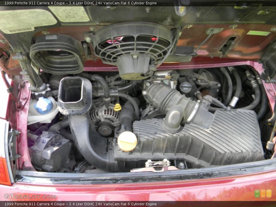 3.4 Liter DOHC 24V VarioCam Flat 6 Cylinder 1999 Porsche 911 Engine
