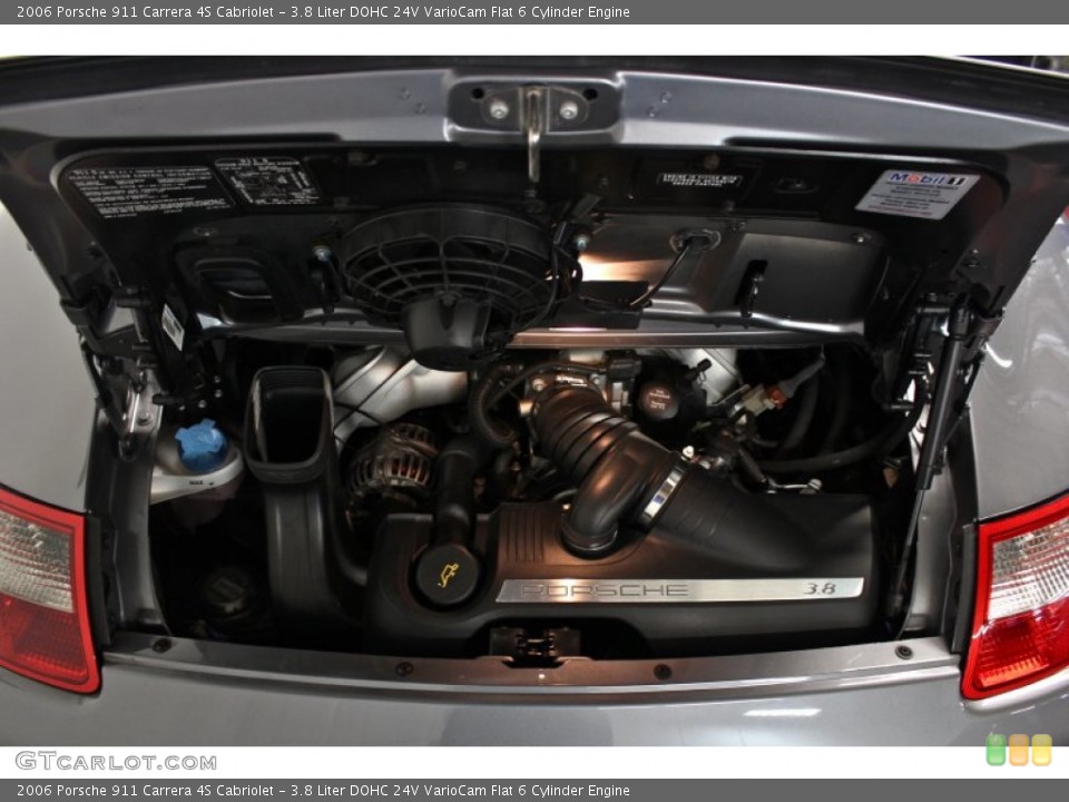 3.8 Liter DOHC 24V VarioCam Flat 6 Cylinder 2006 Porsche 911 Engine