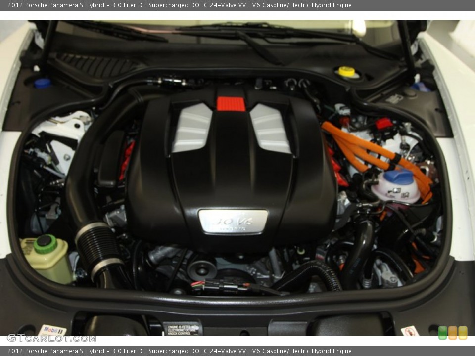 3.0 Liter DFI Supercharged DOHC 24-Valve VVT V6 Gasoline/Electric Hybrid 2012 Porsche Panamera Engine