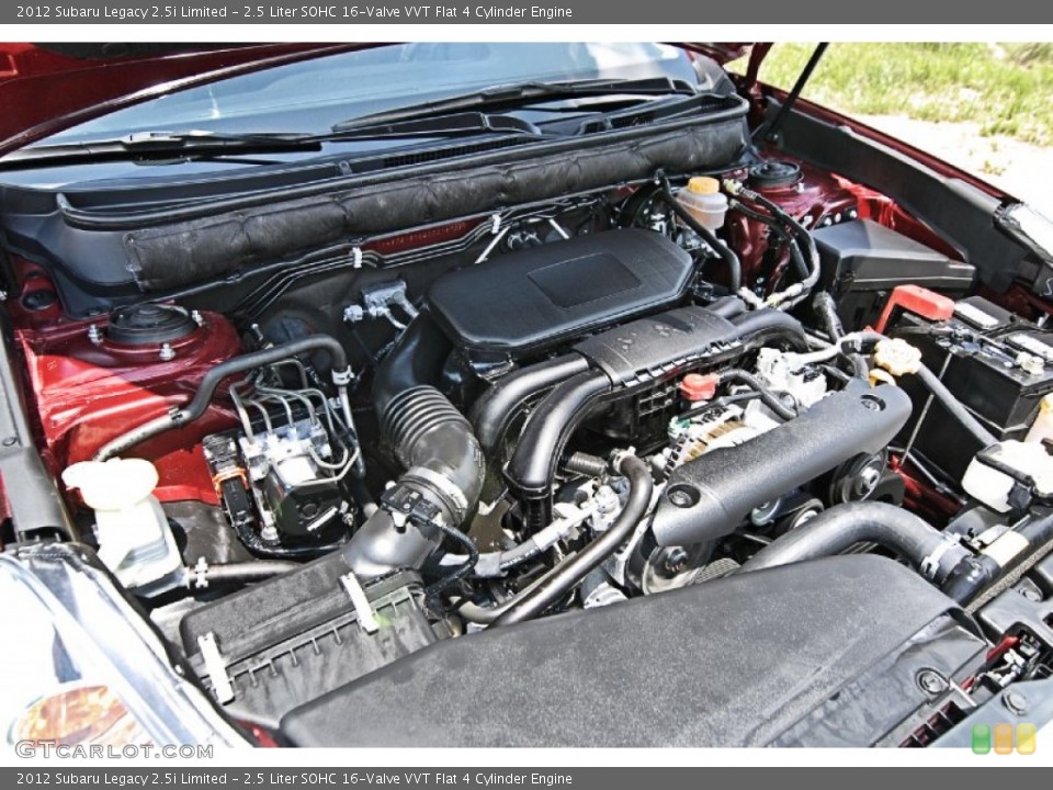 2.5 Liter SOHC 16-Valve VVT Flat 4 Cylinder 2012 Subaru Legacy Engine