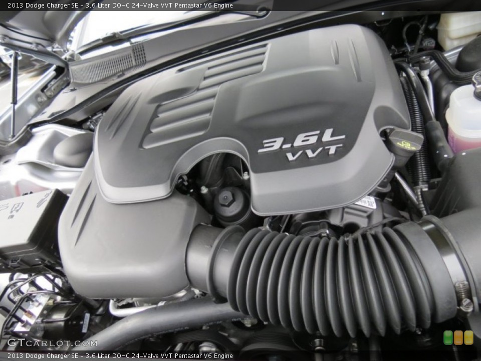 3.6 Liter DOHC 24-Valve VVT Pentastar V6 2013 Dodge Charger Engine