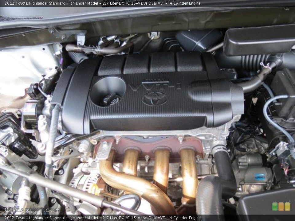2.7 Liter DOHC 16-Valve Dual VVT-i 4 Cylinder 2012 Toyota Highlander Engine