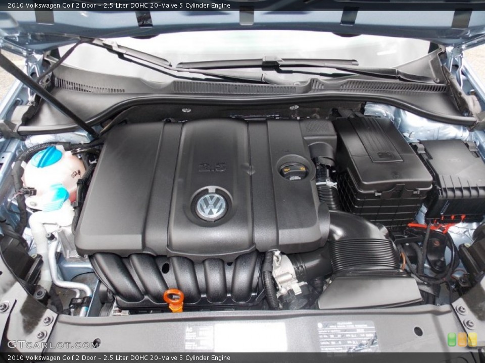 2.5 Liter DOHC 20-Valve 5 Cylinder 2010 Volkswagen Golf Engine