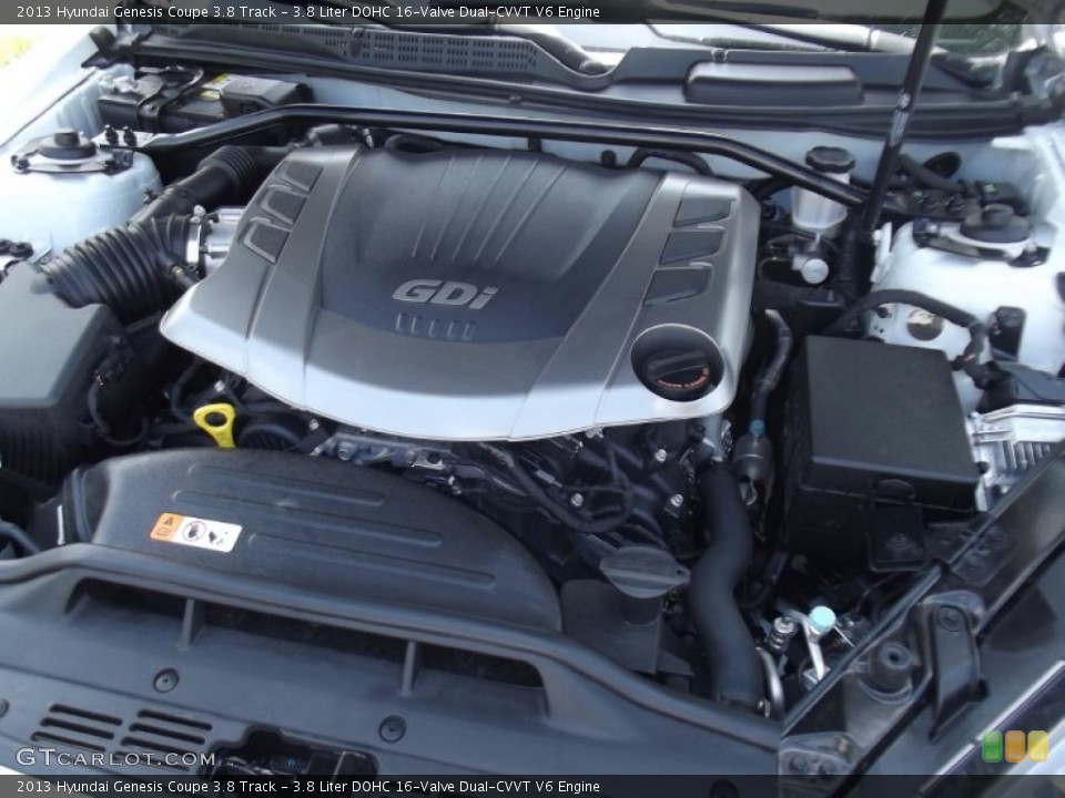 3.8 Liter DOHC 16-Valve Dual-CVVT V6 Engine for the 2013 Hyundai Genesis Coupe #82129793