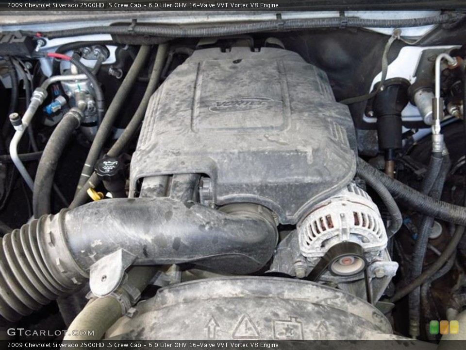 6.0 Liter OHV 16-Valve VVT Vortec V8 2009 Chevrolet Silverado 2500HD Engine