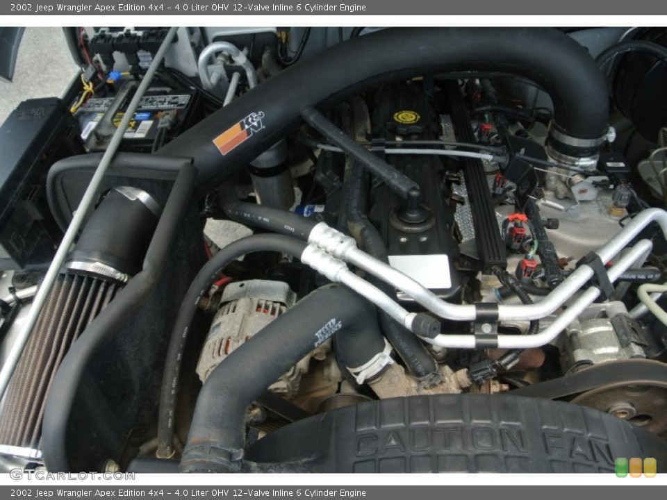 4.0 Liter OHV 12-Valve Inline 6 Cylinder 2002 Jeep Wrangler Engine