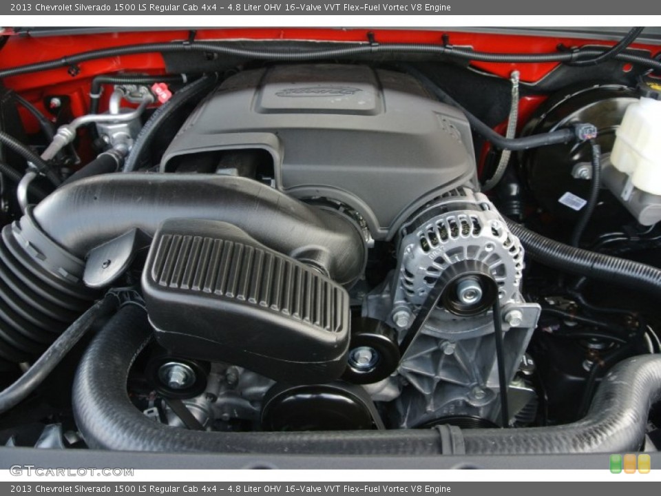 4.8 Liter OHV 16-Valve VVT Flex-Fuel Vortec V8 Engine for the 2013 Chevrolet Silverado 1500 #82235796