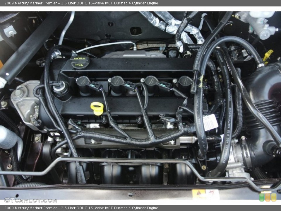2.5 Liter DOHC 16-Valve iVCT Duratec 4 Cylinder 2009 Mercury Mariner Engine