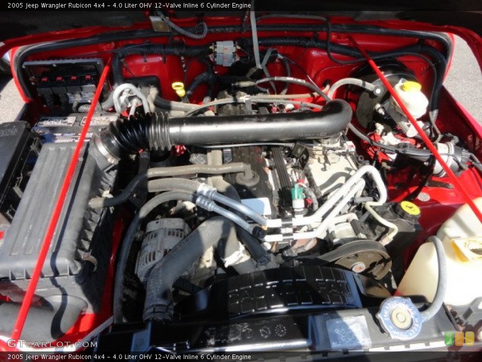 4.0 Liter OHV 12-Valve Inline 6 Cylinder 2005 Jeep Wrangler Engine