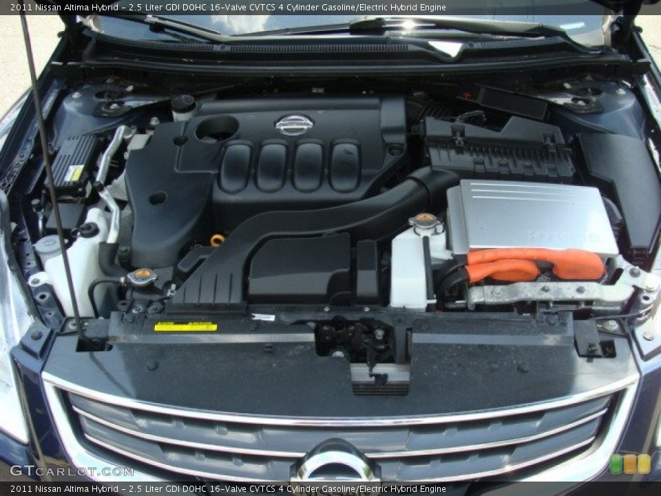 2.5 Liter GDI DOHC 16-Valve CVTCS 4 Cylinder Gasoline/Electric Hybrid 2011 Nissan Altima Engine