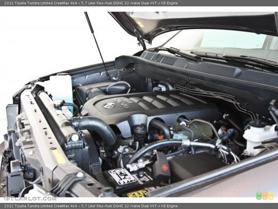 5.7 Liter Flex-Fuel DOHC 32-Valve Dual VVT-i V8 2012 Toyota Tundra Engine