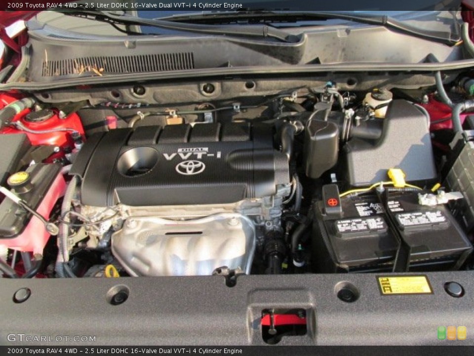 2.5 Liter DOHC 16-Valve Dual VVT-i 4 Cylinder 2009 Toyota RAV4 Engine