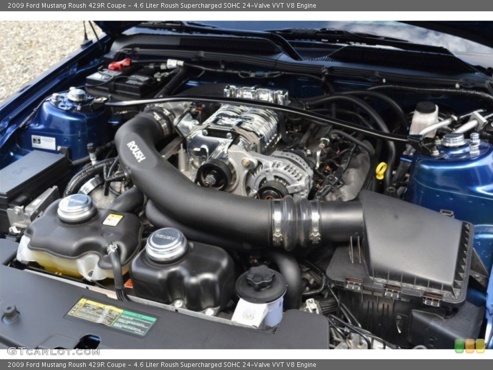 4.6 Liter Roush Supercharged SOHC 24-Valve VVT V8 2009 Ford Mustang Engine