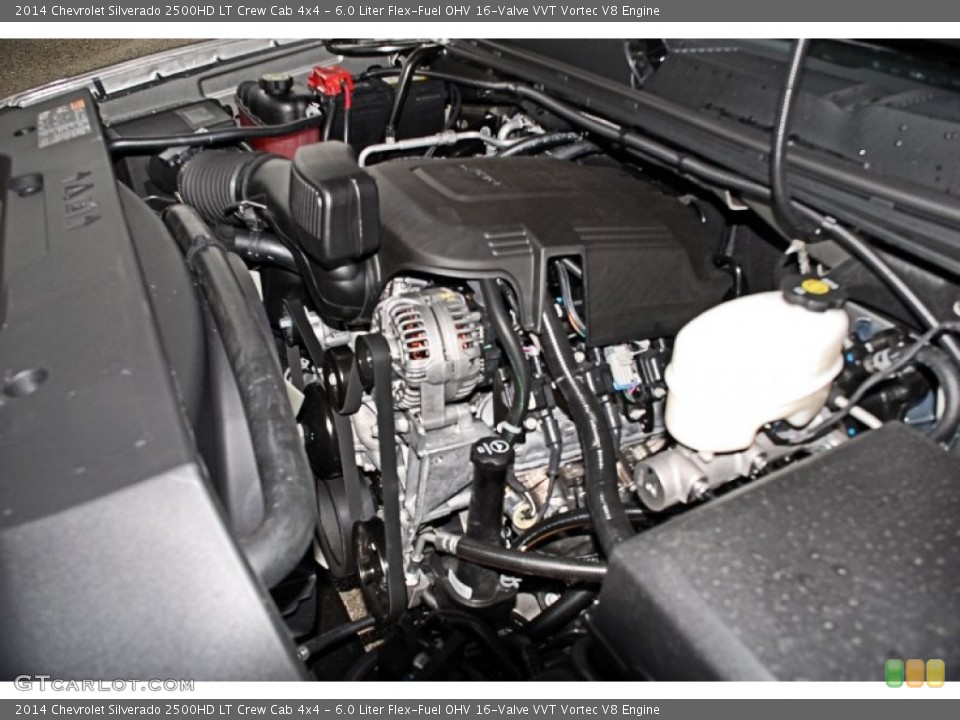 6.0 Liter Flex-Fuel OHV 16-Valve VVT Vortec V8 2014 Chevrolet Silverado 2500HD Engine