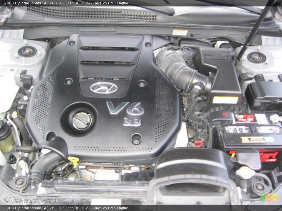 3.3 Liter DOHC 24-Valve VVT V6 2008 Hyundai Sonata Engine