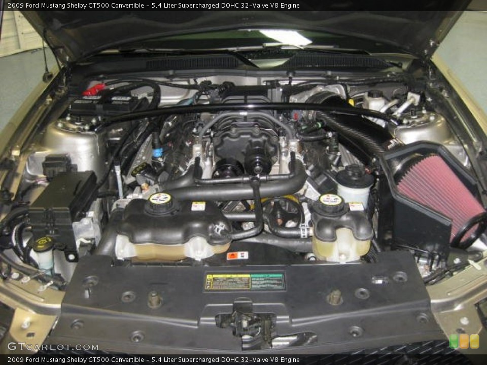 5.4 Liter Supercharged DOHC 32-Valve V8 2009 Ford Mustang Engine