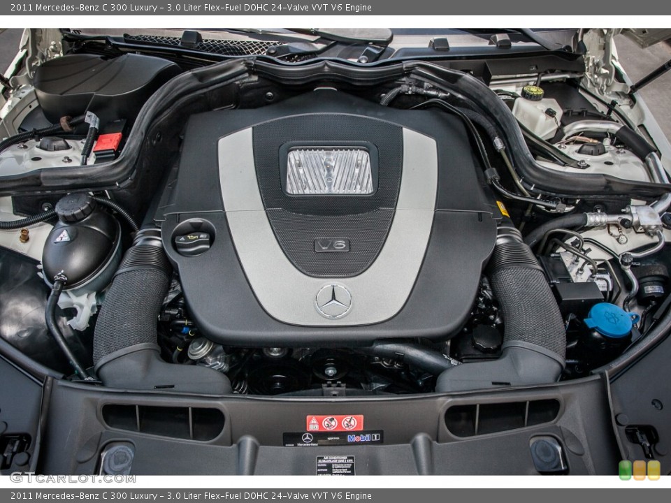 3.0 Liter Flex-Fuel DOHC 24-Valve VVT V6 2011 Mercedes-Benz C Engine