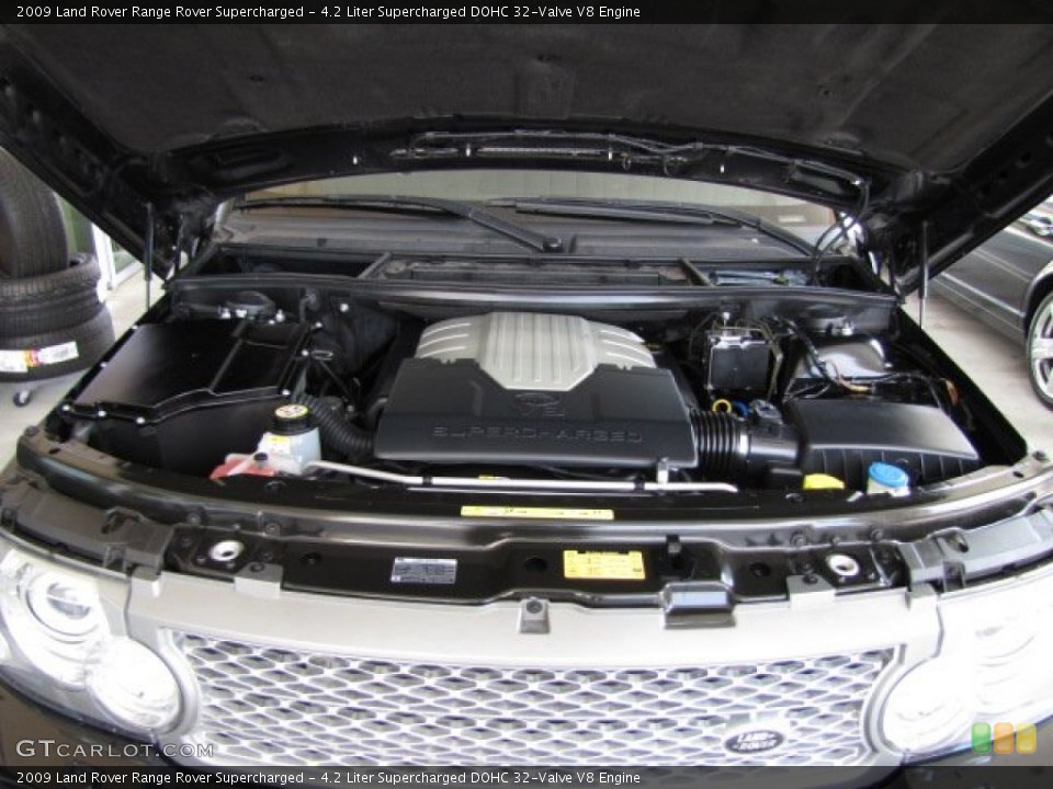 4.2 Liter Supercharged DOHC 32-Valve V8 2009 Land Rover Range Rover Engine