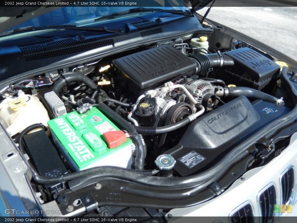 4.7 Liter SOHC 16-Valve V8 Engine for the 2002 Jeep Grand Cherokee #83396461