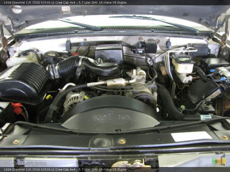 5.7 Liter OHV 16-Valve V8 1999 Chevrolet C/K 3500 Engine