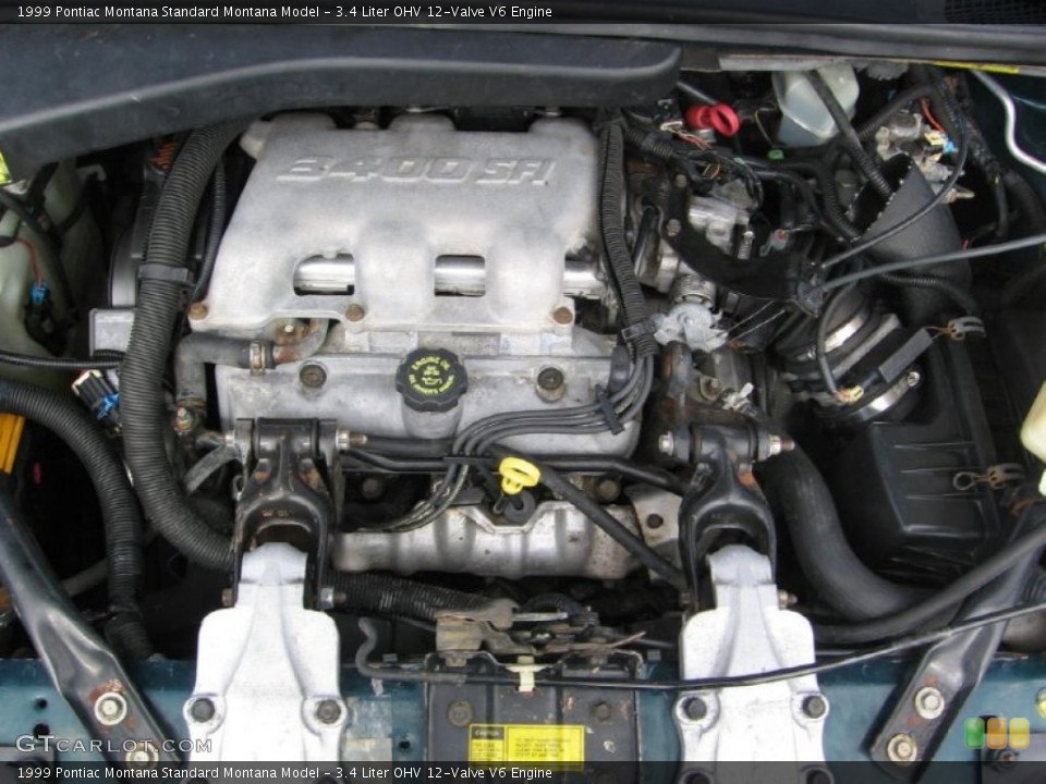 3.4 Liter OHV 12-Valve V6 1999 Pontiac Montana Engine