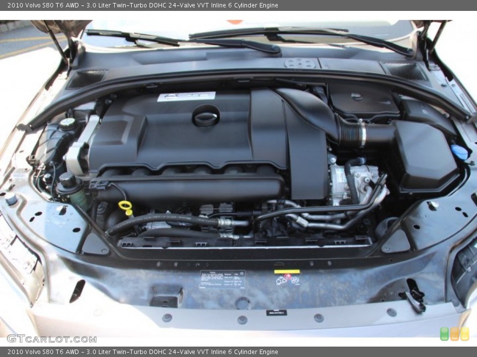 3.0 Liter Twin-Turbo DOHC 24-Valve VVT Inline 6 Cylinder 2010 Volvo S80 Engine