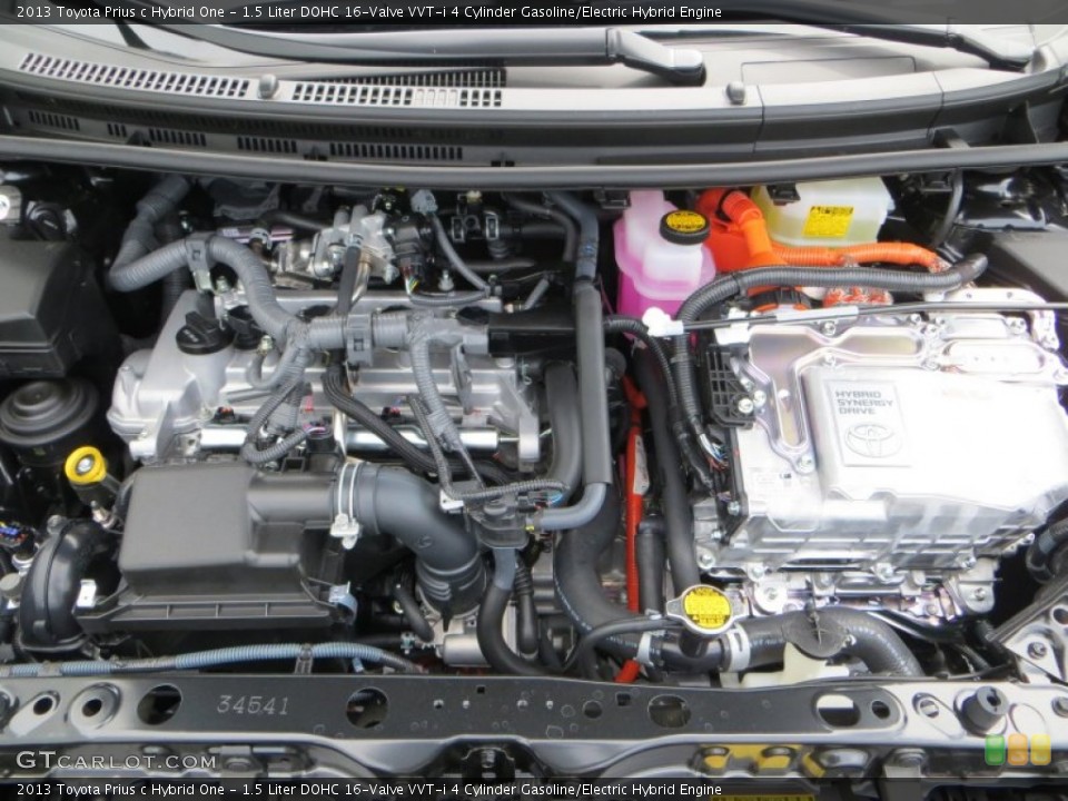 1.5 Liter DOHC 16-Valve VVT-i 4 Cylinder Gasoline/Electric Hybrid Engine for the 2013 Toyota Prius c #83850513