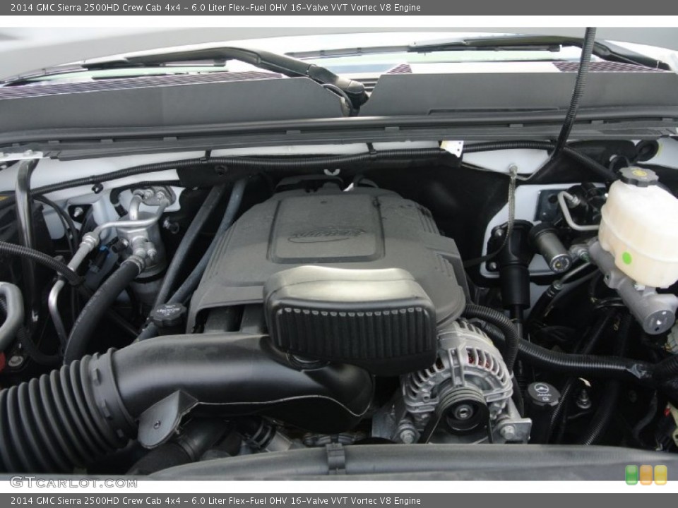 6.0 Liter Flex-Fuel OHV 16-Valve VVT Vortec V8 2014 GMC Sierra 2500HD Engine