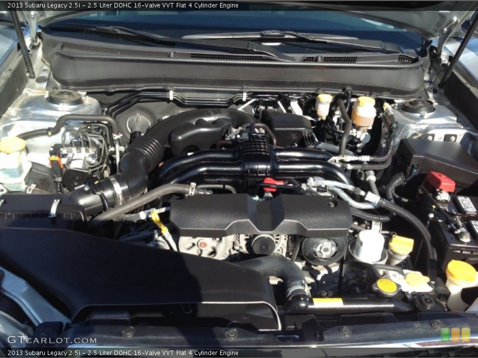 2.5 Liter DOHC 16-Valve VVT Flat 4 Cylinder 2013 Subaru Legacy Engine