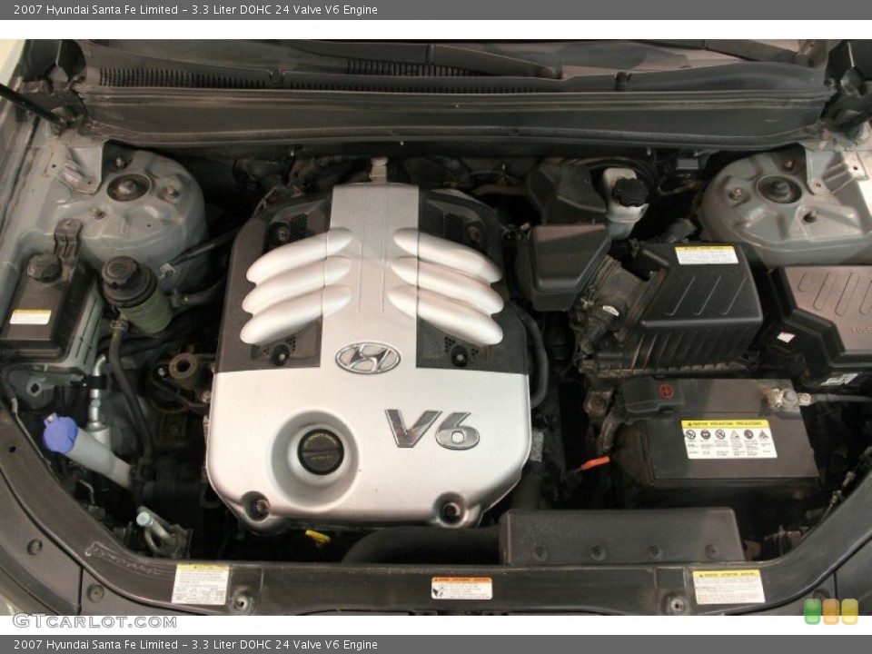 3.3 Liter DOHC 24 Valve V6 2007 Hyundai Santa Fe Engine