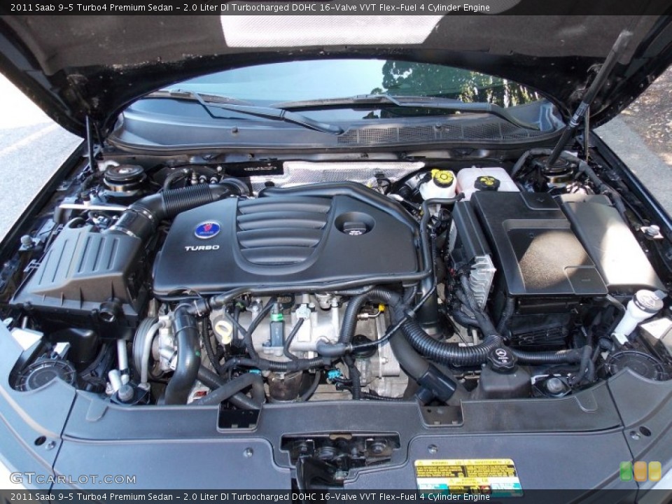 2.0 Liter DI Turbocharged DOHC 16-Valve VVT Flex-Fuel 4 Cylinder 2011 Saab 9-5 Engine