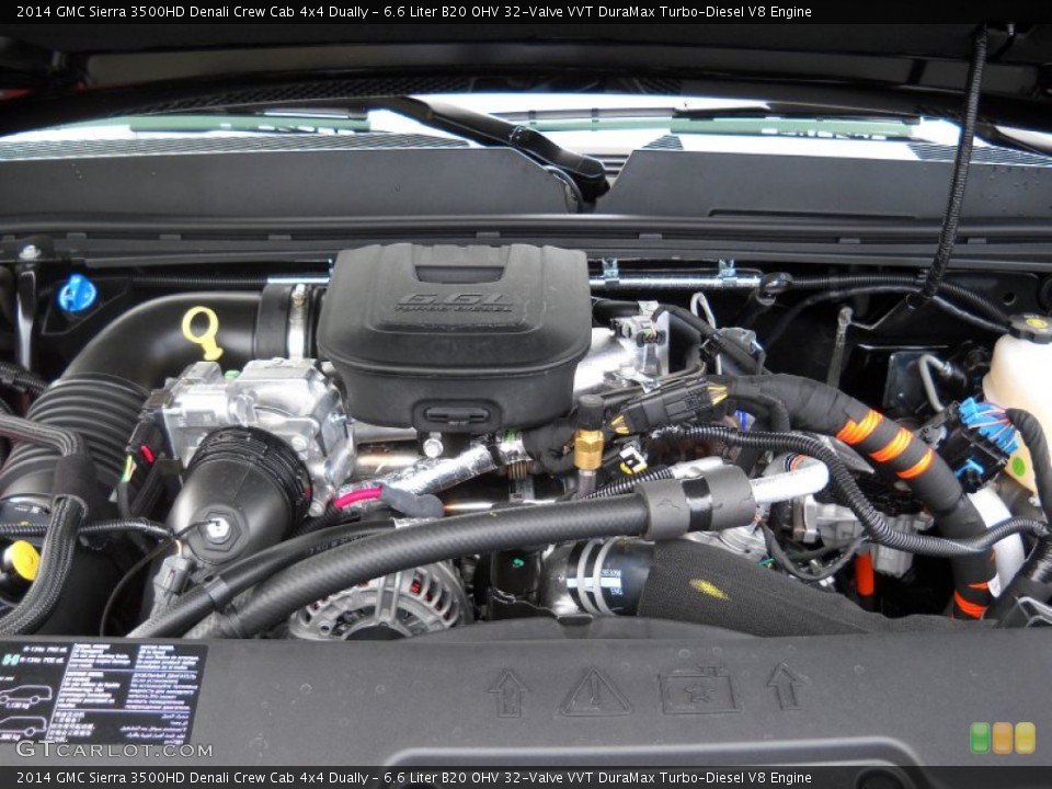 6.6 Liter B20 OHV 32-Valve VVT DuraMax Turbo-Diesel V8 2014 GMC Sierra 3500HD Engine