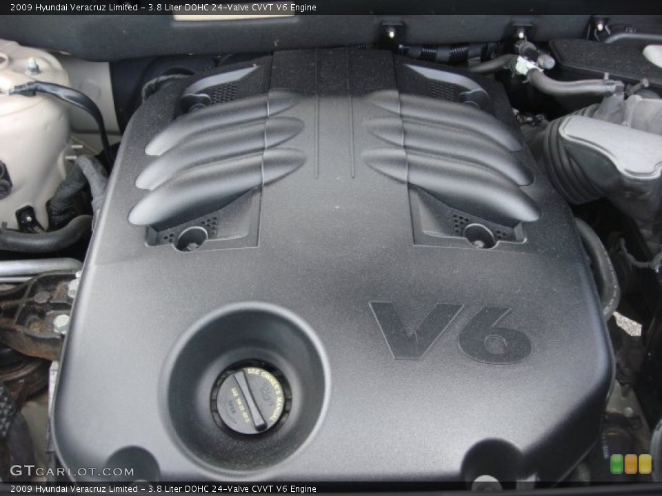3.8 Liter DOHC 24-Valve CVVT V6 2009 Hyundai Veracruz Engine