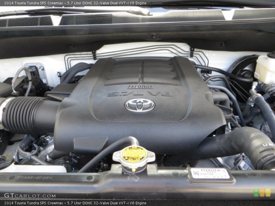 5.7 Liter DOHC 32-Valve Dual VVT-i V8 2014 Toyota Tundra Engine