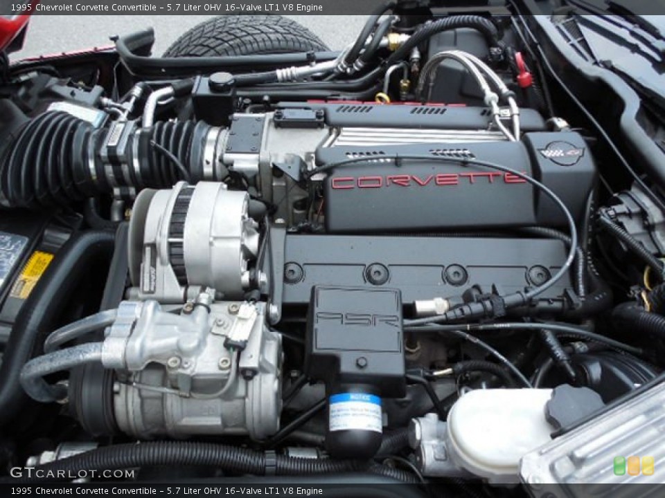 5.7 Liter OHV 16-Valve LT1 V8 1995 Chevrolet Corvette Engine