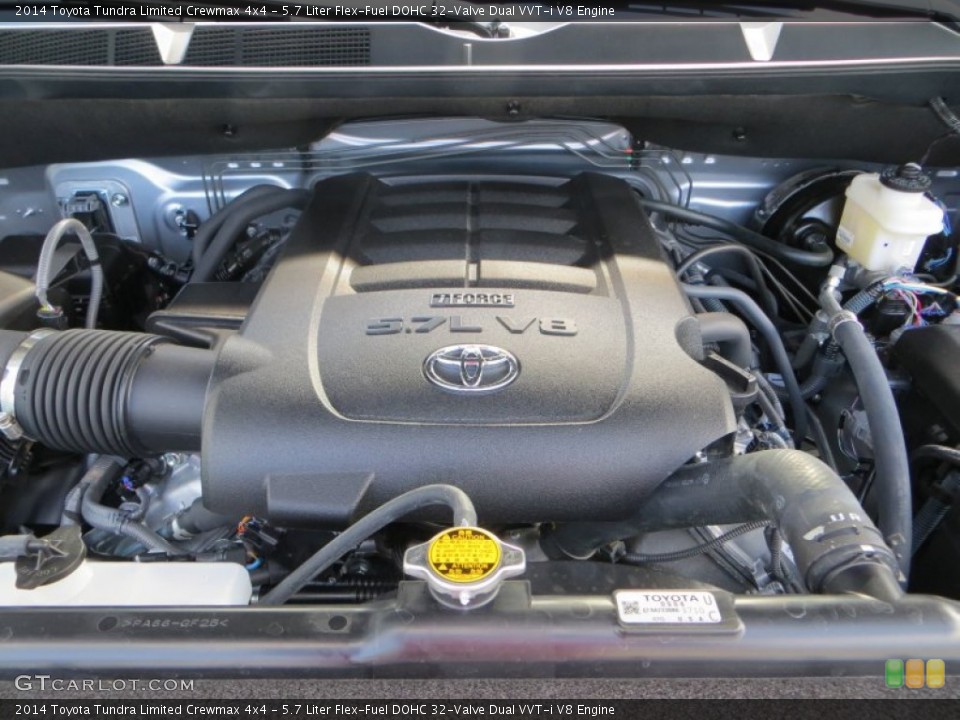 5.7 Liter Flex-Fuel DOHC 32-Valve Dual VVT-i V8 2014 Toyota Tundra Engine