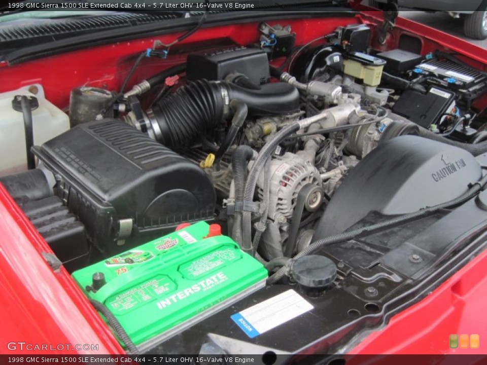 5.7 Liter OHV 16-Valve V8 1998 GMC Sierra 1500 Engine