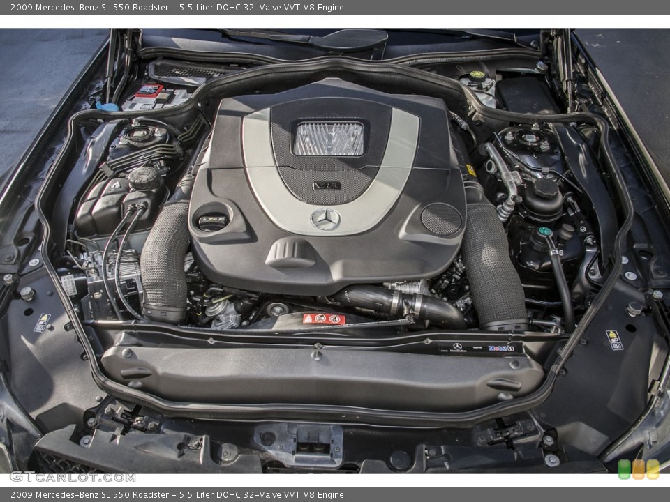 5.5 Liter DOHC 32-Valve VVT V8 2009 Mercedes-Benz SL Engine