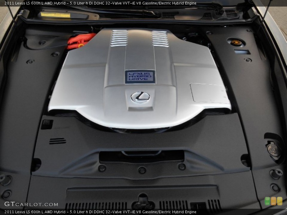 5.0 Liter h DI DOHC 32-Valve VVT-iE V8 Gasoline/Electric Hybrid 2011 Lexus LS Engine