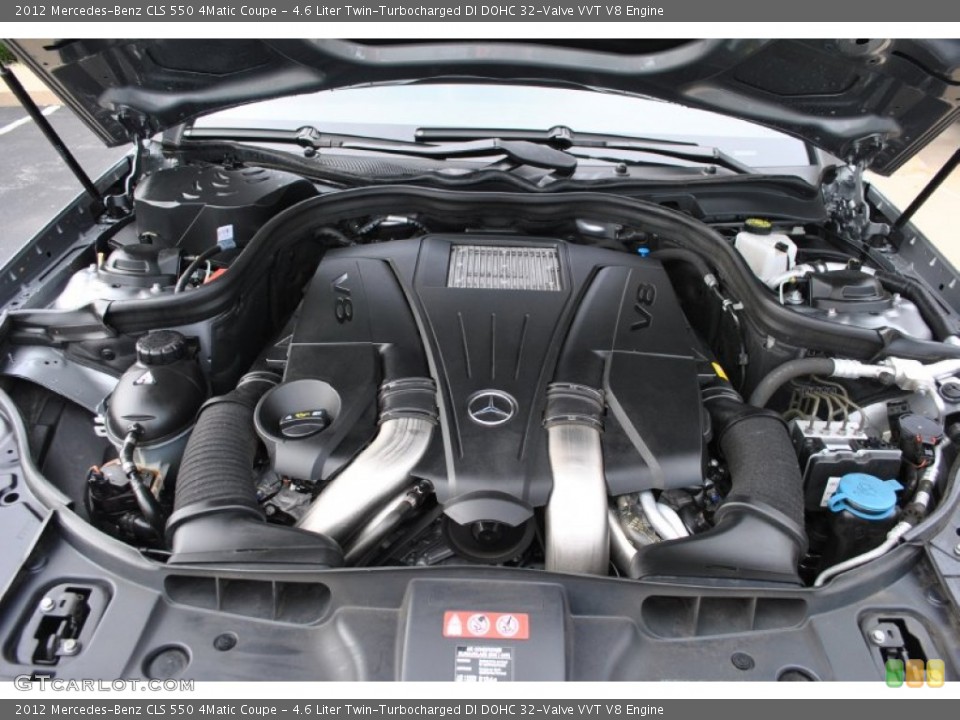 4.6 Liter Twin-Turbocharged DI DOHC 32-Valve VVT V8 2012 Mercedes-Benz CLS Engine