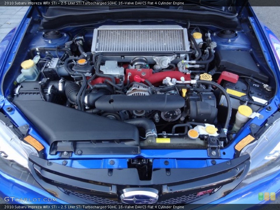 2.5 Liter STi Turbocharged SOHC 16-Valve DAVCS Flat 4 Cylinder 2010 Subaru Impreza Engine