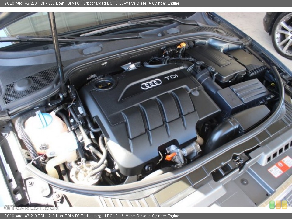 2.0 Liter TDI VTG Turbocharged DOHC 16-Valve Diesel 4 Cylinder 2010 Audi A3 Engine