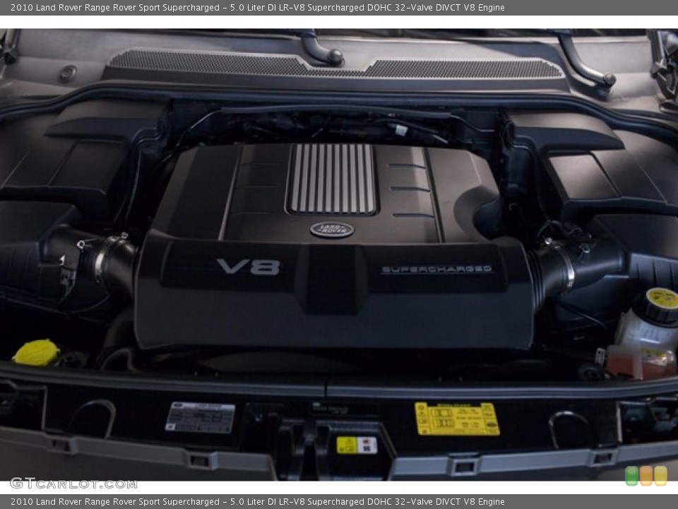 5.0 Liter DI LR-V8 Supercharged DOHC 32-Valve DIVCT V8 2010 Land Rover Range Rover Sport Engine