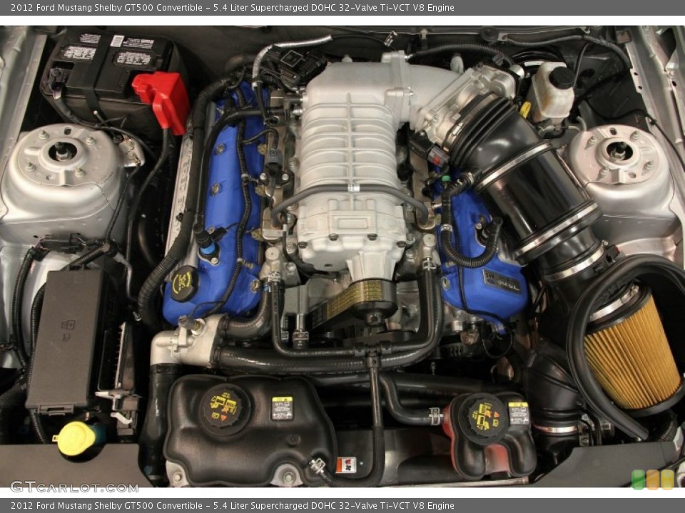 5.4 Liter Supercharged DOHC 32-Valve Ti-VCT V8 2012 Ford Mustang Engine